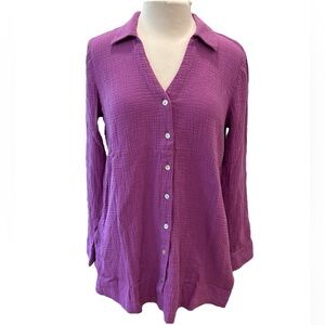 Women's Purple Button-Up Top